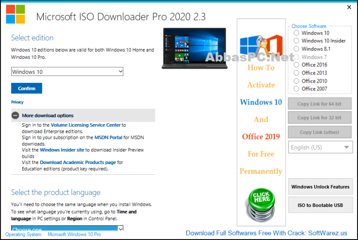 Microsoft Windows and Office ISO Downloader Tool Pro