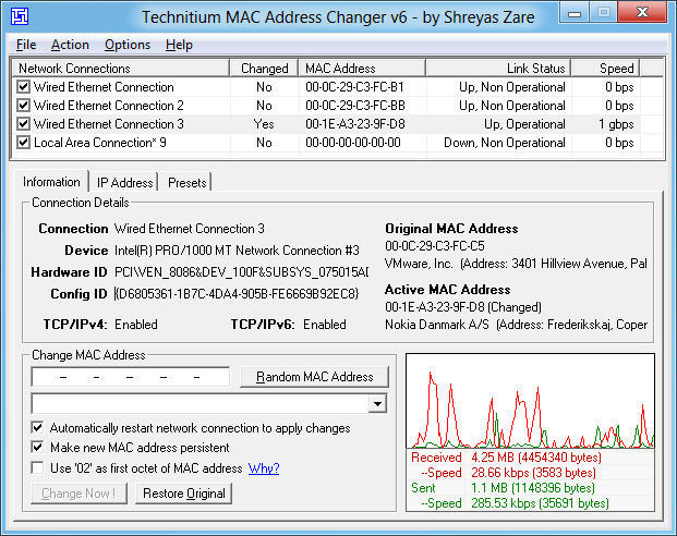 Change MAC Address 